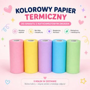 🌈 Zestaw 5 Kolorowych Rolek do Aparatu